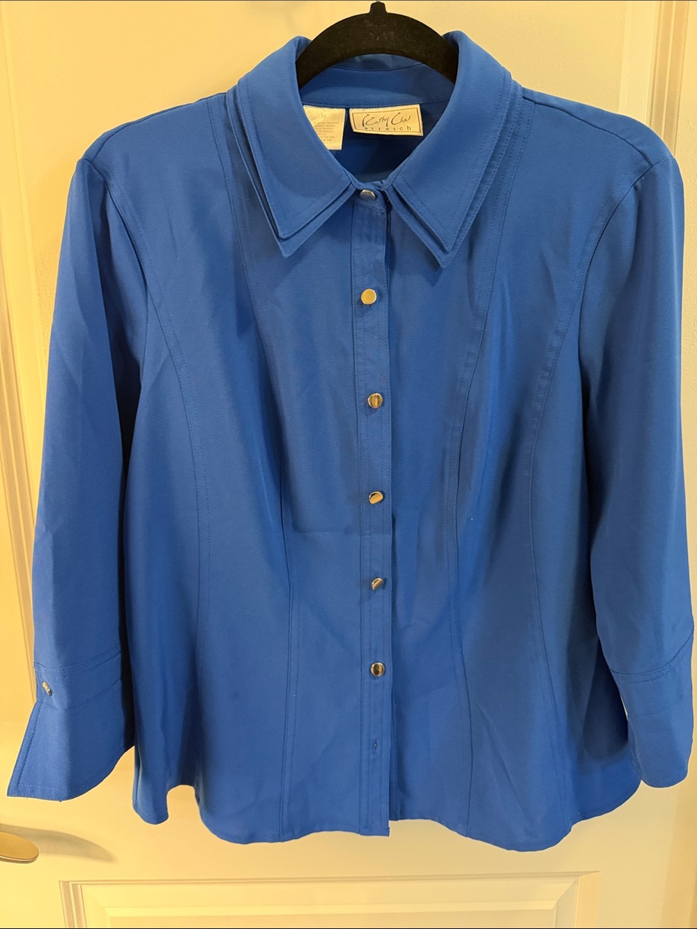 Kathy Che Relaxed Button-Down Shirt in Cobalt Blue